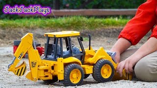 Bruder Construction Trucks for Kids! Unboxing JCB Backhoe | JackJackPlays