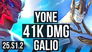 YONE vs GALIO (MID) | 14/3/13, 41k DMG | KR Challenger | 25.S1.2