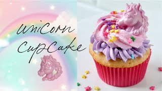 ユニコーン🦄ケーキリングで簡単カップケーキ・クリーム絞りで失敗は隠しちゃう（バースデーピックチョコ）作り方