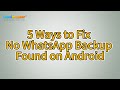 How to Fix No WhatsApp Backup Found on Android? [5 Solutions]
