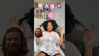 BOYFRIEND DOES MY VOICE OVER! 😳  💇🏾‍♀️#couples #washdayroutine