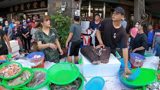 Taiwan Seafood Auction - Beautiful Fish Salmon Fish Cutting Octopus Squid Sell Low Price