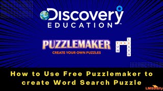 How to use Free Online Puzzlemaker to Create Word Search Puzzle #elearning #education #puzzle