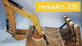 How to make Hydraulics JCB with wood . best project for school science exhibition .