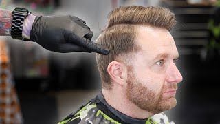 👀 EPIC FAIL 👀 He tried to blend his beard in!!! | Shadow Fade Side Part Haircut Tutorial