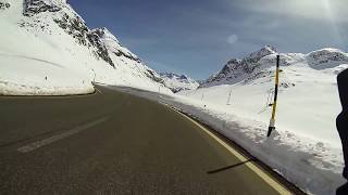 Julierpass, road bike downhill to Engadine valley, 2018.