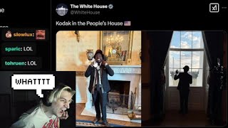 xQc Shocked by Kodak Black Chilling at The White House