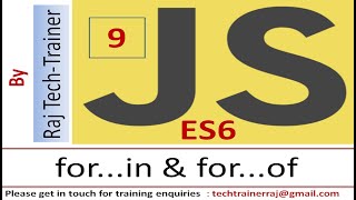 JavaScript Tutorial for Beginners | Part 9 - for..in & for..of loop | Learn JavaScript | ES6