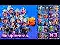 8 MOSQUETERAS vs TODAS LAS CARTAS X3 | Clash Royale