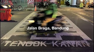 Nightfall in Jalan Braga, Bandung, Indonesia  インドネシア、バンドンのジャラン・ブラガの夕暮れ