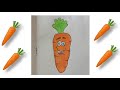 How To Draw Cute & Easy Carrot 🥕 Drawing 😍 #shorts #like #subscribe