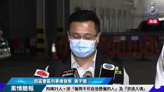 【 拘捕21人 • 涉「僱用不可合法受僱的人」及「非法入境」 • 案情簡報 】