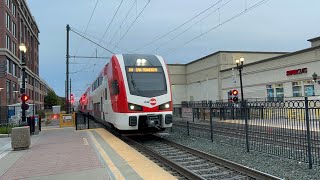 Caltrain Stadler KISS EMU 319 \u0026 320 in Limited Service 313 Redwood City to San Francisco