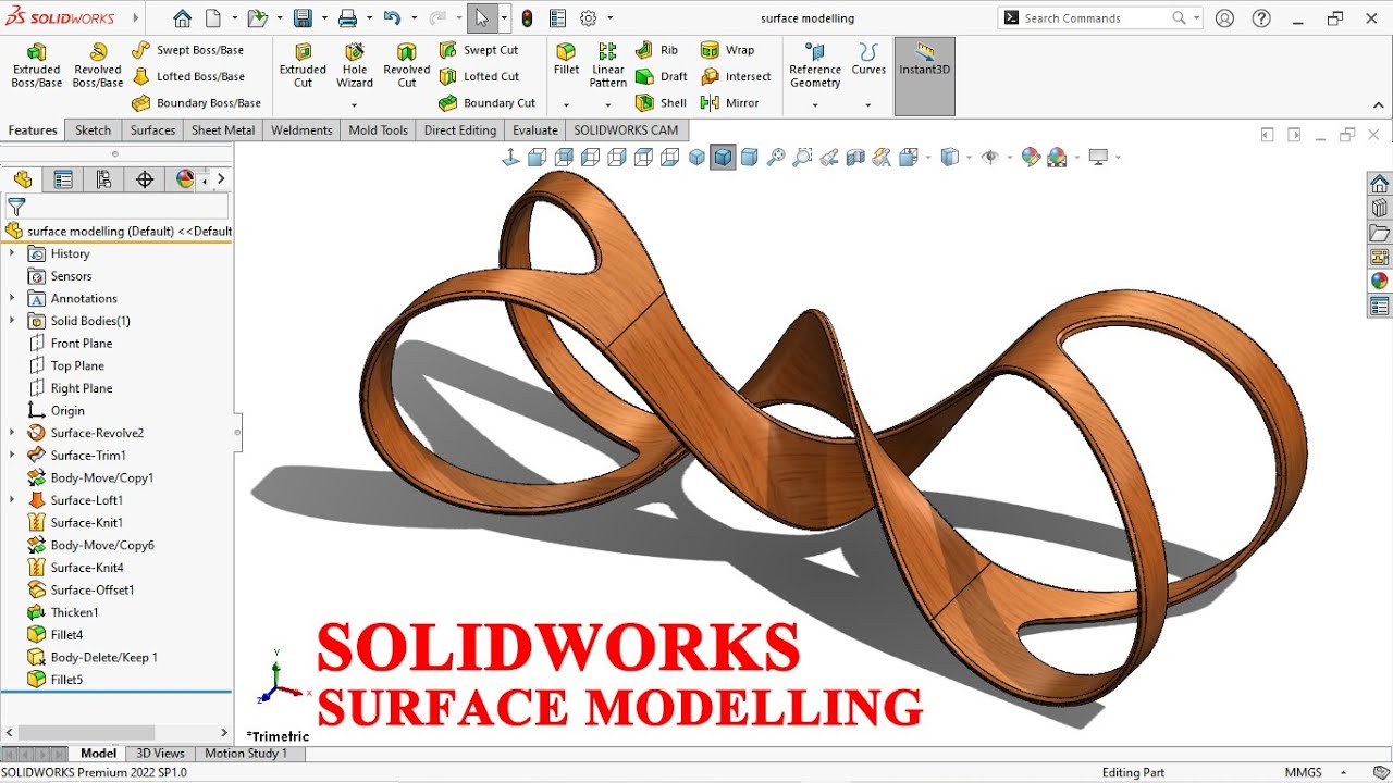 Advanced Surface Modelling In Solidworks Solidworks Surface Tutorial