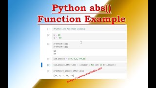 Python abs() Function Example