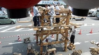 京都・祇園祭　山鉾建て始まる