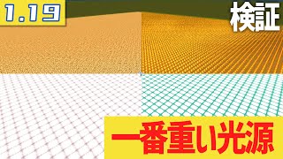 【検証】統合版で負荷がかかる光源ブロックはどれ？ 1.19 Minecraft Bedrock (Switch/Xbox/PS4/Windows10/PE)