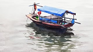 How to paint water reflection of a boat