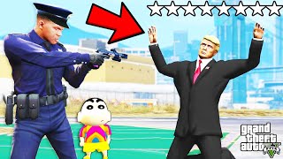 Franklin JOIN The POLICE & KILL PRESIDENT In GTA 5 | SHINCHAN and CHOP