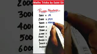 Roman Numbers (1000 to 10,000) #shorts #mathsshorts #romannumbers