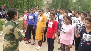 Girls Eager To Serve Nation Line Up At BSF Recruitment Rally