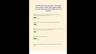 NASM AFAA GROUP FITNESS INSTRUCTOR EXAM LATEST 2023 2024 UPDATE 100 CORRECT QUESTIONS AND VERIFIED A