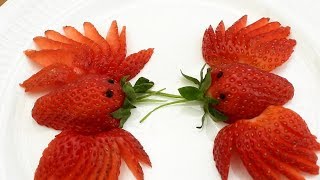 DIY Fruit Art | Strawberry Butterfly | Fruit Vegetable Carving Garnish