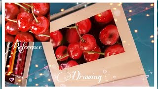 How to draw cherry with colour pencil || Realistic cherries drawing tutorial || EnhanceCreativity