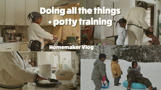 Getting On Track | Homemaking + Potty Training AGAIN + Snow Day