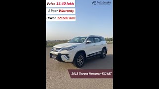 Book Test Drive Second Hand 2015 Toyota Fortuner 4x2 only @ 13.40 Lakh