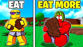 Eating The WORLD To Get SUPER STRONG IN ROBLOX