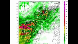 WRF Model Output: Total Precipitation Simulation