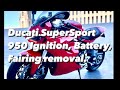 Ducati SuperSport 950 Ignition, Battery, Fairing removal.