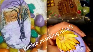 Amazing pebble painting ideas ❤️🎨#viral#pebbleart#art#acrylicpainting  #pebbleartideas#ytviralvideo