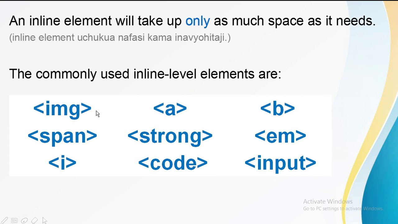 Elements In HTML | Inline Level Elements | Visual Studio Code ...