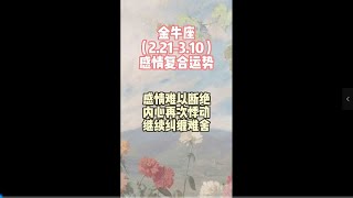 金牛座（2.21-3.10）感情复合运势，感情难以断绝，内心再次悸动，继续纠缠难舍。#星座 #前任 #复合 #挽回 #土象星座