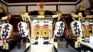 ＮＷＭ－２８５　　松原八幡神社2011　(拝殿前・三基の神輿)