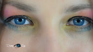 Niebieskie soczewki kolorowe PartyEye D AQUA / Aqua Blue Color Contact Lenses