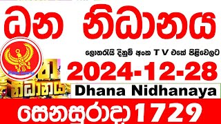 Dhana Nidhanaya 1729 2024.12.28 Today nlb Lottery Result Results ධන නිධානය අද  දිනුම් ප්‍රතිඵල