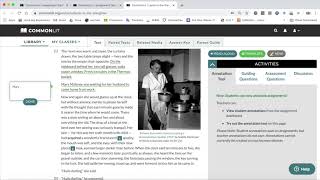 Annotating on CommonLit org