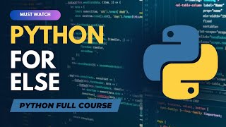 For-Else in Python | Python Full Course in Hindi/Urdu - Tutorial #15