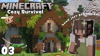 Making My Mossy Cottage Cozier! | Minecraft Survival Let's Play | Episode 03 🐝