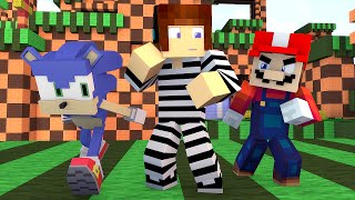 Policia e Ladrão - Desafio do Video Game (Mario Ou Sonic?) !! - Minecraft