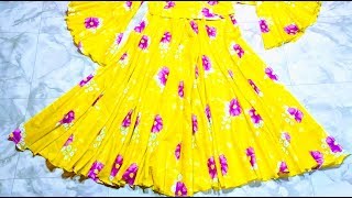 ডিজাইনার হাতা সহ জামা কাটিং ও সেলাই।Unique frock cutting and stitching,Bell sleeves,umbrella sleeves