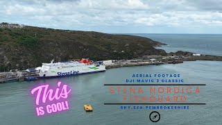 4K Drone Footage Of Stena Nordica Departing Fishguard!