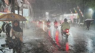 Super Heavy Rain in Indonesian village Relieve stress and sleep better with the sound of heavy rain