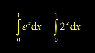 Definite integrals of basic exponential functions: integral e^x and integral 2^x.