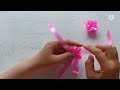 วิธีพับเหรียญโปรยทาน ดอกเบญจมาศ diy flower ribbon แม่เหมียวน้องป๋อ