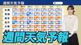 【週間天気】大晦日は低気圧が通過 年明けも冬型強まる