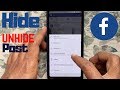 How To Hide/UnHide Posts from Facebook Timeline 2019